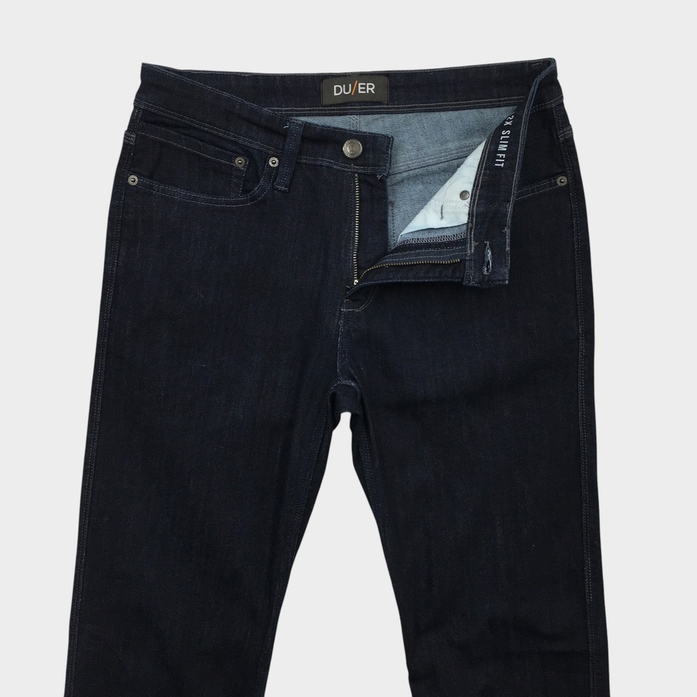 DUER L2X Slim Fit Performance Denim Jeans Mens‎ 32x30 Dark Wash Indigo Cotton